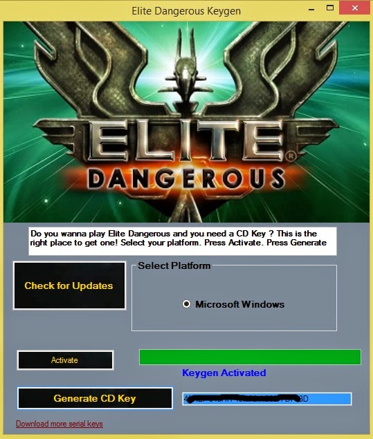 elite dangerous free serial key